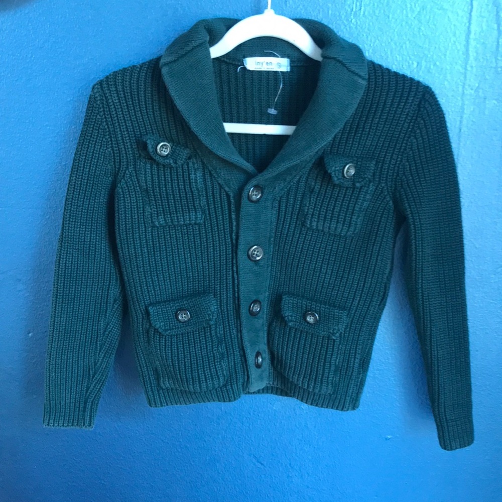 Elegant green button down sweater.